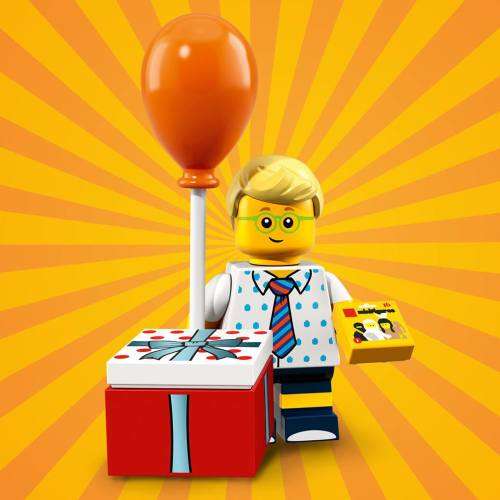 LEGO BIRTHDAY PARTY BOY (Number 16 of 17) SERIES 18 Minifigure !! Sealed In Unopened Packet !!