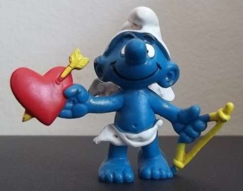 Original Vintage VALENTINE SMURF!! Peyo PORTUGAL!! 1981 !! Smurfs!!!!