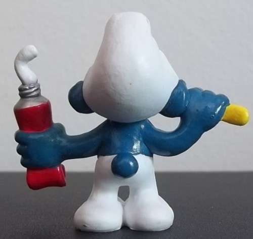 Original Vintage TOOTHBRUSH SMURF !!! Hong Kong Dark Skin Dark Brush EXCELLENT CONDITION !!Smurfs!
