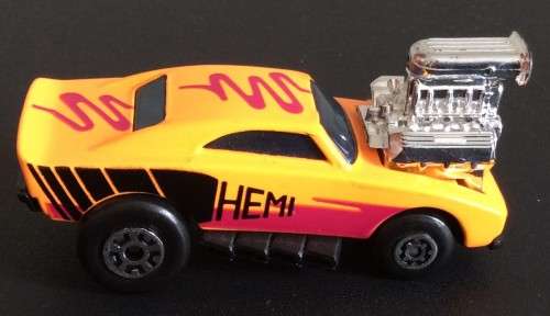 MATCHBOX DODGE CHARGER COSMIC BLUES !! RARE ORANGE HEMI CHARGER VARIANT !! Excellent Condition !!