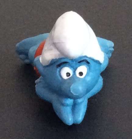 Original Vintage SWIMMER SMURF ! WEST GERMANY ! Rare Red Tube Yellow Trunks Variant! 1977 !! Smurfs!