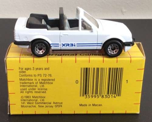MATCHBOX MB 17 ESCORT CABRIOLET !! Rare WHITE Variant !! + Original Box !! MACAU 1983