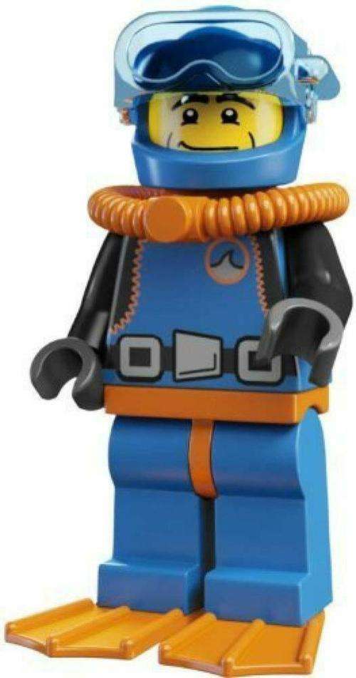 LEGO SERIES 1 DEEP SEA DIVER (Number 15 of 16) RARE Minifigure !! Sealed In Unopened Packet !!