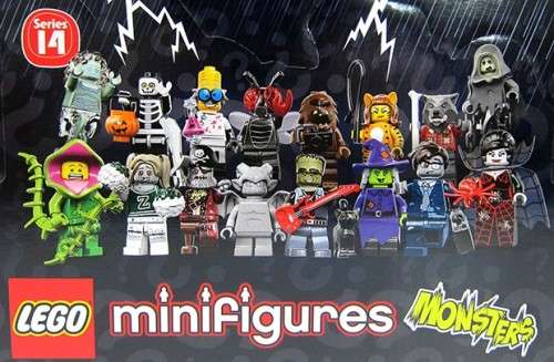 LEGO SERIES 14 COMPLETE SET OF 16 MINIFIGURES !! MONSTERS !! All Sealed In Unopened Packets !! RARE