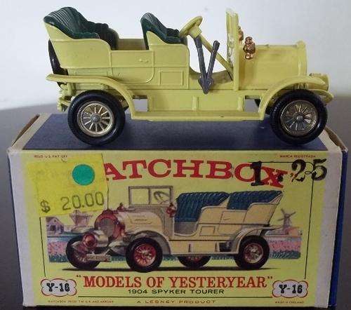 1904 SPYKER TOURER Y-16 + BOX !! EXCELLENT !! 1960's Matchbox Lesney Models of Yesteryear
