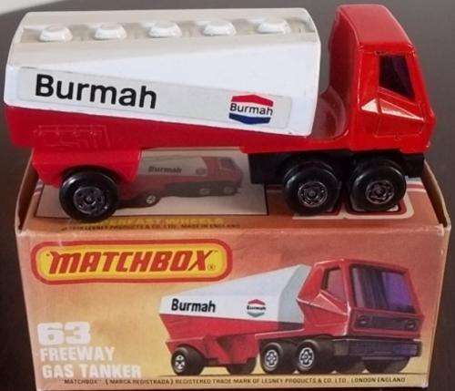 FREEWAY GAS TANKER #63 !! 1973 !! LESNEY MATCHBOX !!  EXCELLENT + Original 1978 Box  ! RARE