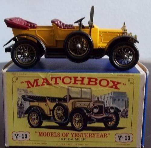 1911 DAIMLER Y-13 + BOX !! RARE RED SEATS VARIANT !! 1960's Matchbox Lesney Models of Yesteryear