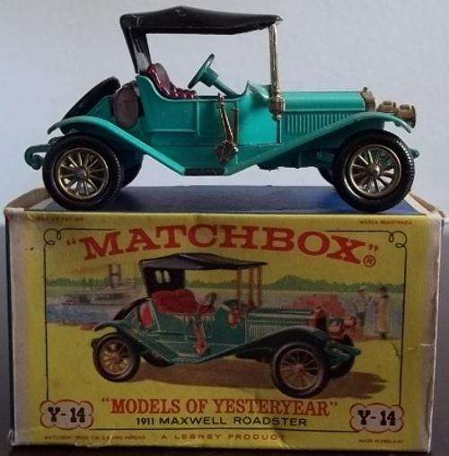 1911 MAXWELL ROADSTER Y-14 + BOX !! 1960's Matchbox Lesney Models of Yesteryear