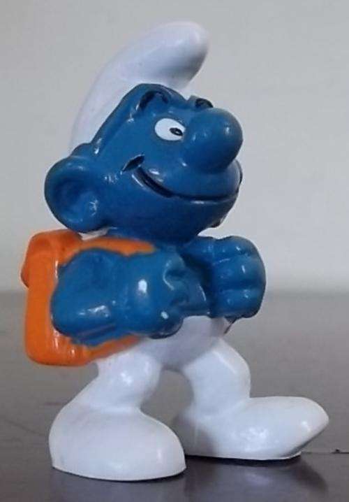 Original Vintage SCHOOL BOY SMURF! West Germany !! RARE + sought after ! Old Classic Smurfs!