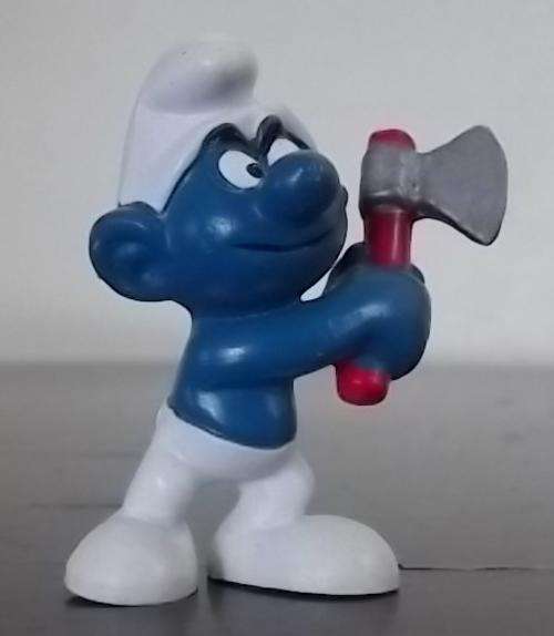 Original Vintage AXE SMURF ! Peyo Hong Kong ! EXCELLENT CONDITION !! 1976 !! Smurfs!!