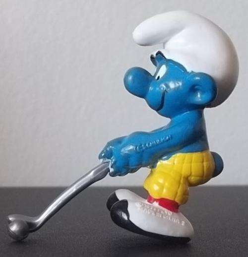 Original Vintage GOLFER SMURF !!! EXCELLENT CONDITION !! RARE !! Smurfs!