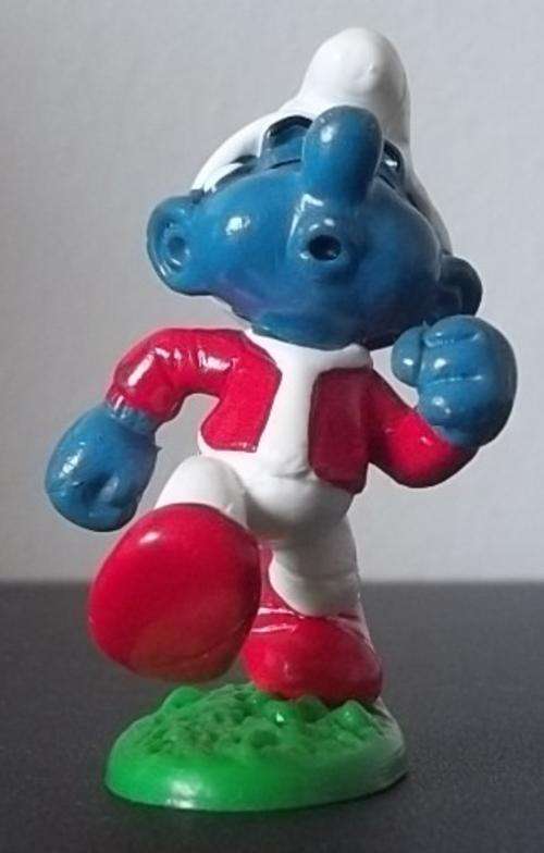 Original Vintage JOGGER SMURF !! Rare !! 1983 HONG KONG !! EXCELLENT !! Smurfs!