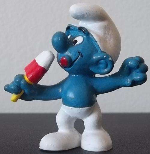 Original Vintage ICE LOLLY SMURF !! Rare !! 1980 WEST GERMANY ! VARIANT !! EXCELLENT !! Smurfs!