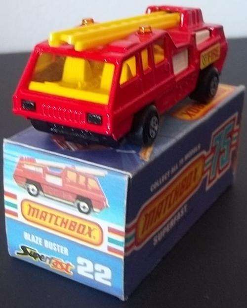 #22 BLAZE BUSTER !! 1978 !! BLUE BOX VARIANT !! LESNEY MATCHBOX  !! EXCELLENT + Original Box !