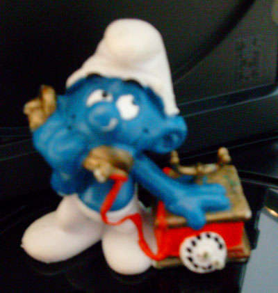 Original Vintage TELEPHONE SMURF!! Peyo Hong Kong!! 1980 !! Smurfs! Great Condition!!