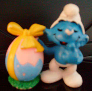 Original Vintage EASTER EGG SMURF!! Peyo PORTUGAL!! 1984 ! Smurfs! VERY RARE !!