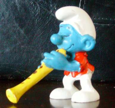 Original FLUTE SMURF !! Peyo !! Made in WEST GERMANY  !!! Smurfs!