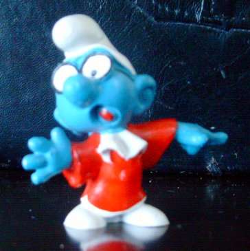 Original Vintage JUDGE BRAINY SMURF! West Germany !! 1971 RARE + sought after ! Old Classic Smurfs!