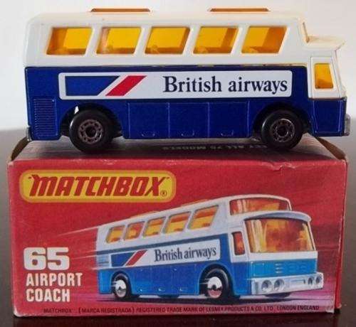 AIRPORT COACH #65 ! British Airways VARIANT! 1977 ! LESNEY MATCHBOX  !! + Original Box ! EXCELLENT !