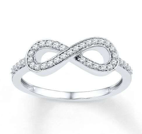 **SOLID STERLING SILVER!** Love to Infinity Friendship Cz paved Ring