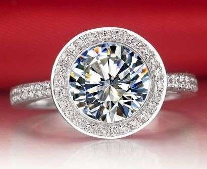 **SOLID STERLING SILVER!**New Arrival! Luxury 7x7mm! Designer Round Halo Engagement Ring
