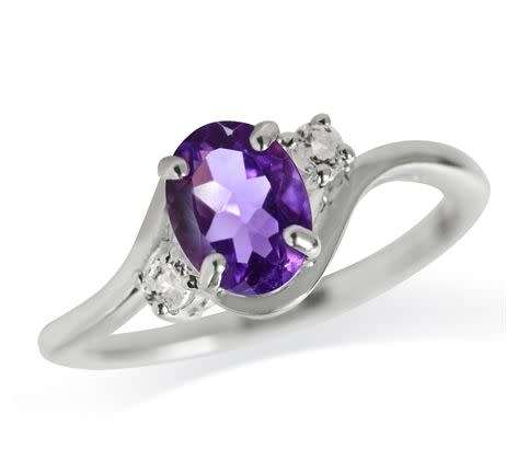 1.13 Carat Genuine African Amethyst Ring in SOLID STERLING SILVER