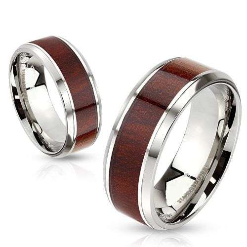 **FREE SHIPPING!!**SUPERB WOOD INLAY 316 STAINLESS STEEL BAND
