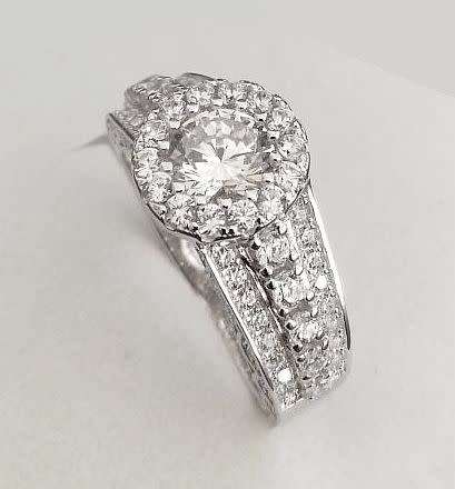 SOLID STERLING SILVER Superb 2.68ct Halo Engagement Ring