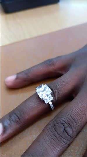 Solid Sterling Silver Trilogy Emerald cut 2.00 Carat Vintage scroll engagement ring