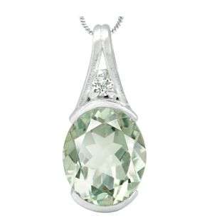 **SNAP FRIDAY** 2.44ct. Natural Green Amethyst & White Topaz 925 Sterling Silver Pendant
