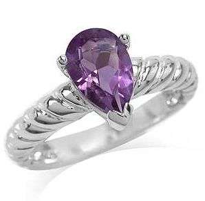**SNAP FRIDAY** Celtic Style 1.14ct. Natural Amethyst 925 Sterling Silver Solitaire Rope Band Ring