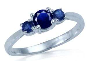 **R175 insured shipping**1.16CT STUNNING CZ SAPPHIRES! SOLID STERLING SILVER TRILOGY RING