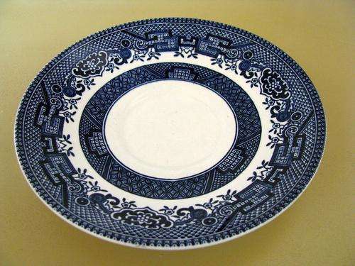BEAUTIFUL BLUE & WHITE BROADHURST ENGLAND SAUCER