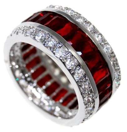 4.60 CTW ROYAL  PERSIAN EMERALD CUT ETERNITY BAND size 8