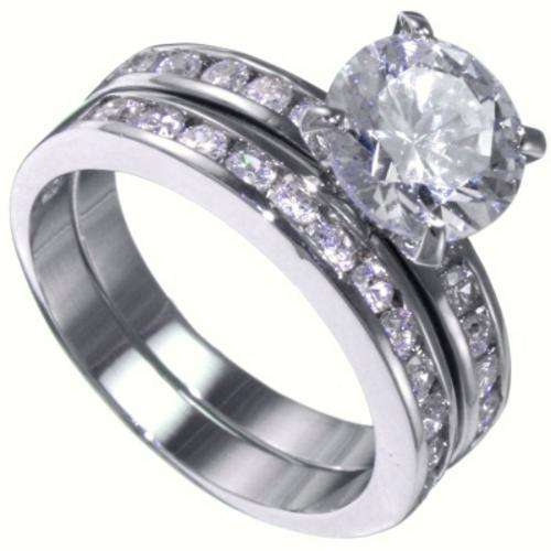 3.50CTW STUNNING!!! BRILLIANT CUT "WEDDING RING SET"!!! size 7