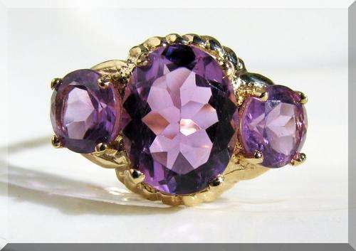 SOLID GOLD!!! 2.1 CTS NATURAL MINED AMETHYSTS SET IN 10K SOLID GOLD