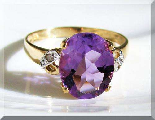SOLID GOLD!!! 2.50 CT NATURAL MINED AMETHYSTS & DIAMONDS SET IN 10K SOLID GOLD