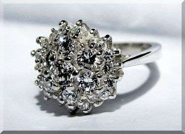 **DIRECT IMPORT!**STUNNING SIMULATED DIAMONDS SET IN SOLID.925 STERLING SILVER size 8