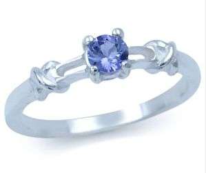 LETS TIE THE KNOT... GENUINE TANZANITE SET IN .925 STERLING SILVER RING SZ 5