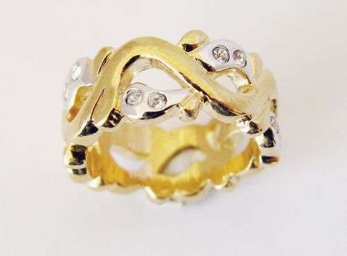 **72% Reduced Shipping!!** CZ DIAMONDS SET IN GP GOLD RING SZ4