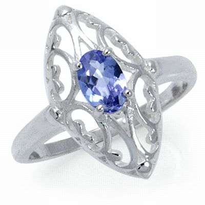**INTERNATIONAL SHIPPING**REAL Tanzanite Sterling Silver Filigree Ring 7