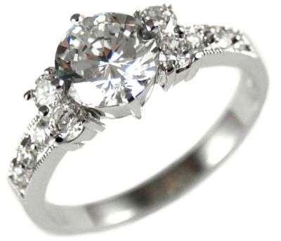 **FREE SHIPPING**2.11CTW BRILLIANT STONE WEDDING ENGAGEMENT RING size 9