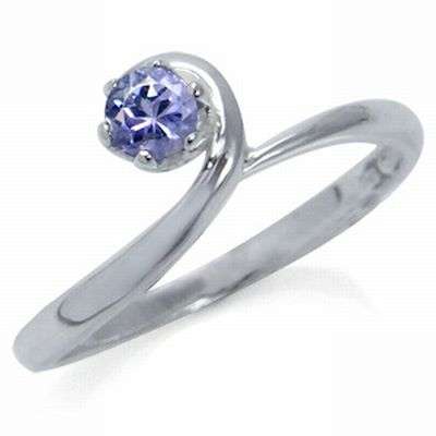 **Save R2250!**Elegant Tanzanite Sterling Silver Swirl Solitaire Ring Sz 7