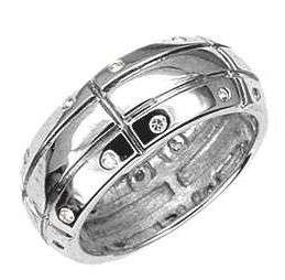 **LASTS LIFETIMES!**SUPERB STERLING SILVER RING WITH CUBIC ZIRCONIA IN A SIZE 6