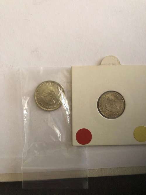 South African 1964 5c and 1962 2 1/2c