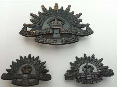 Australian Commonwealth Military Forces Insignia x3