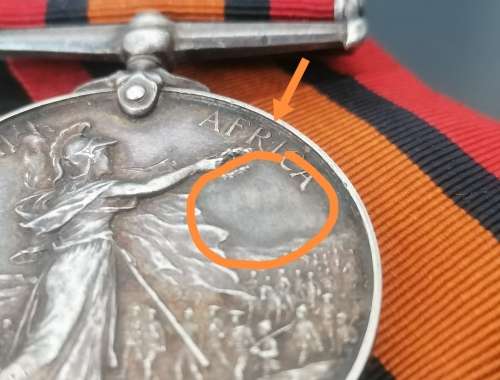 Queen`s South Africa Medal Boer War Era - ` Ghost`