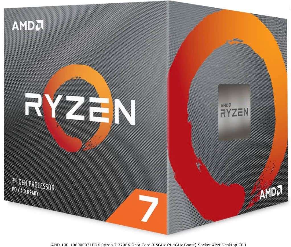 AMD 100-100000071BO AM4 Ryzen 7 3700X 8Core 16 Thread Wraith Prism LED Premium Cooler