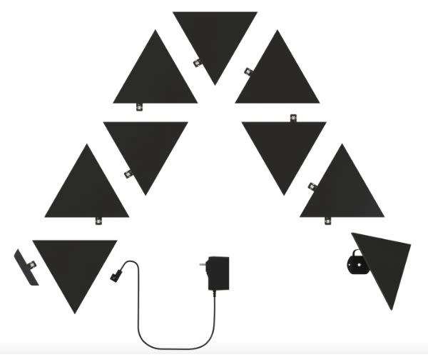 Nanoleaf Shapes Triangles Limited Edition Ultra Black - 9 Panel Starter Kit NL47-0102TW-9PK