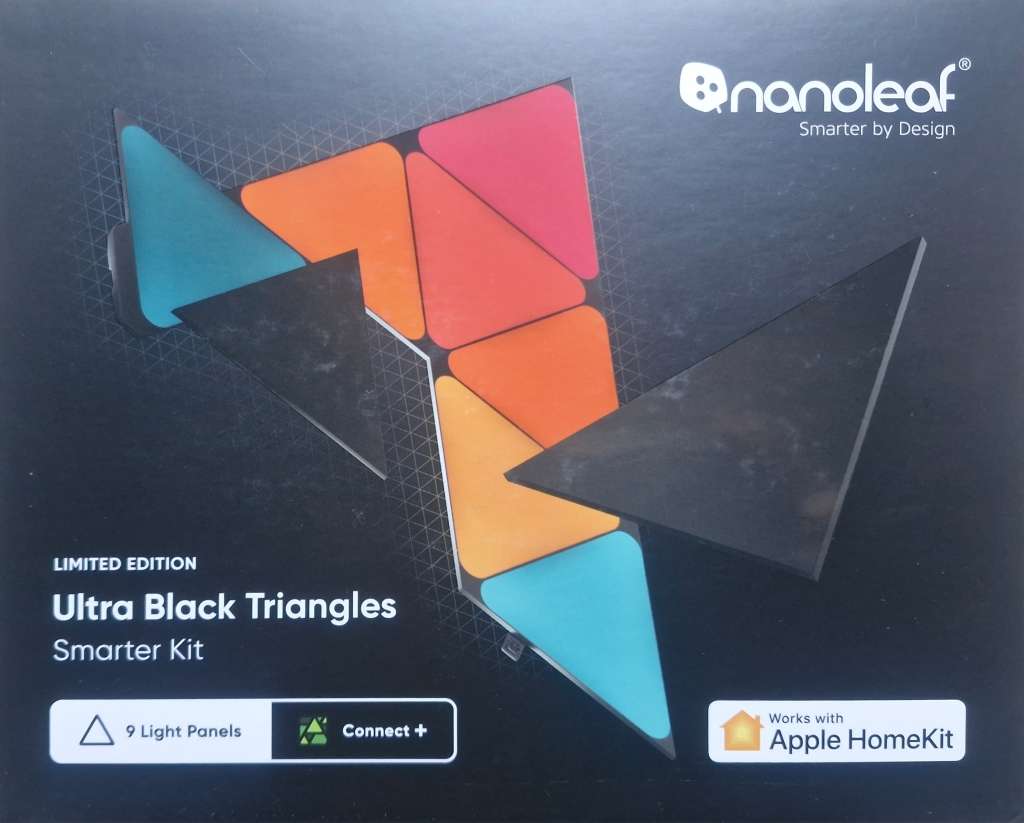 Nanoleaf Shapes Triangles Limited Edition Ultra Black - 9 Panel Starter Kit NL47-0102TW-9PK